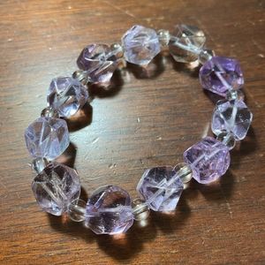 SOLD Amethyst and Clear Quartz Bracelet(light purple)